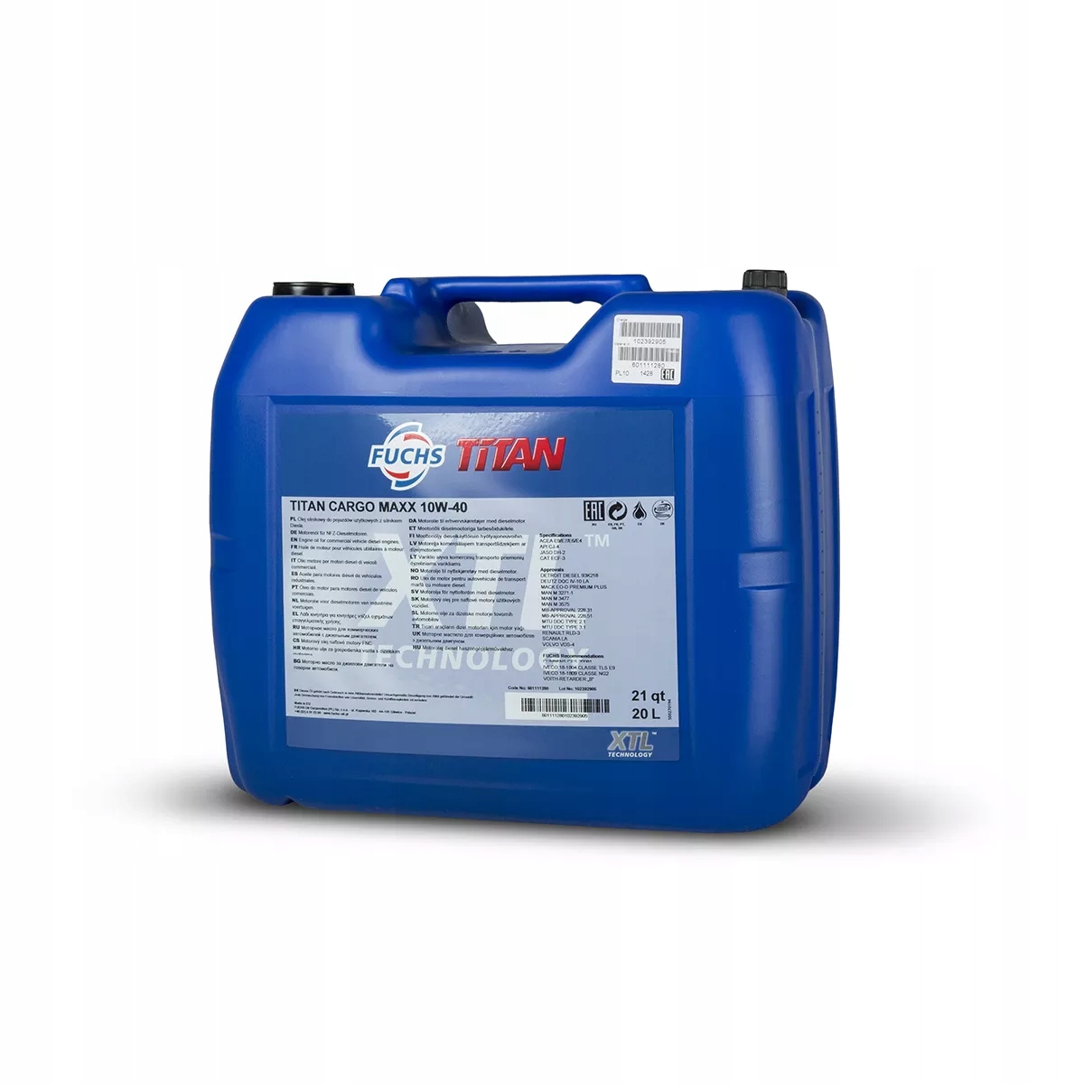 FUCHS TITAN CARGO MAXX 10W40 20L OLEJ SILNIKOWY