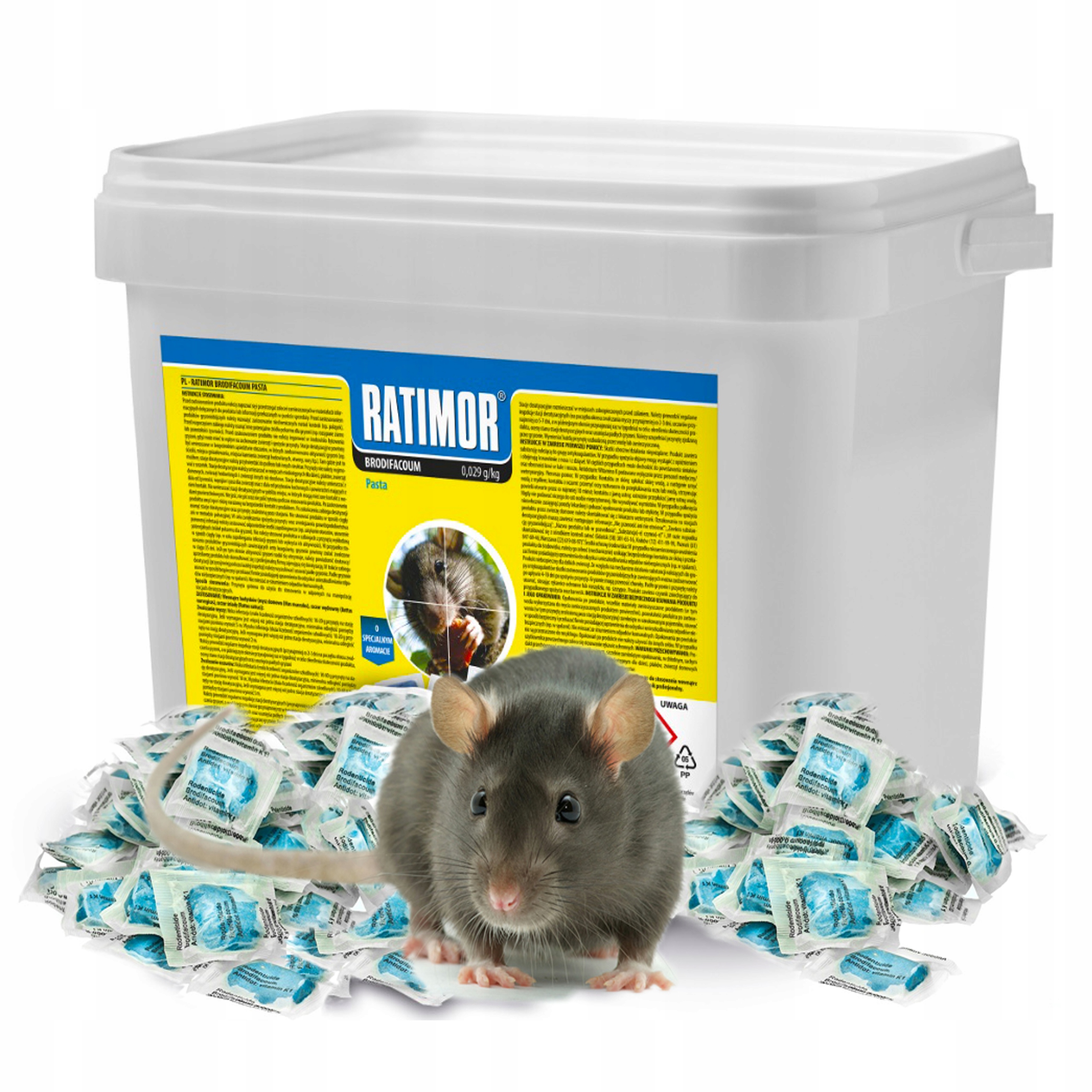 Trutka Na Szczury I Myszy Gryzonie Ultra Mocna Pasta 5KG Brodifakum Ratimor