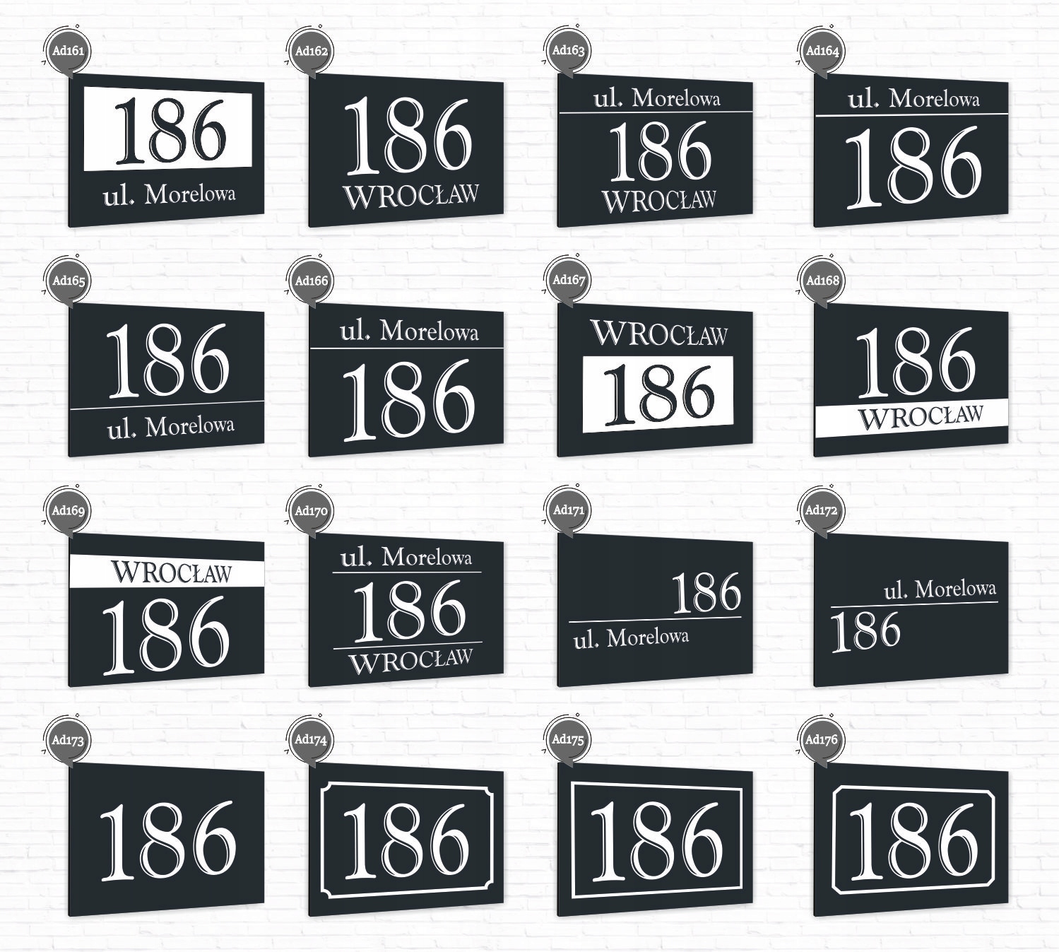 Tabliczka ADRESOWA ALUMINIOWA Tablica NUMER DOMU Marka bez marki