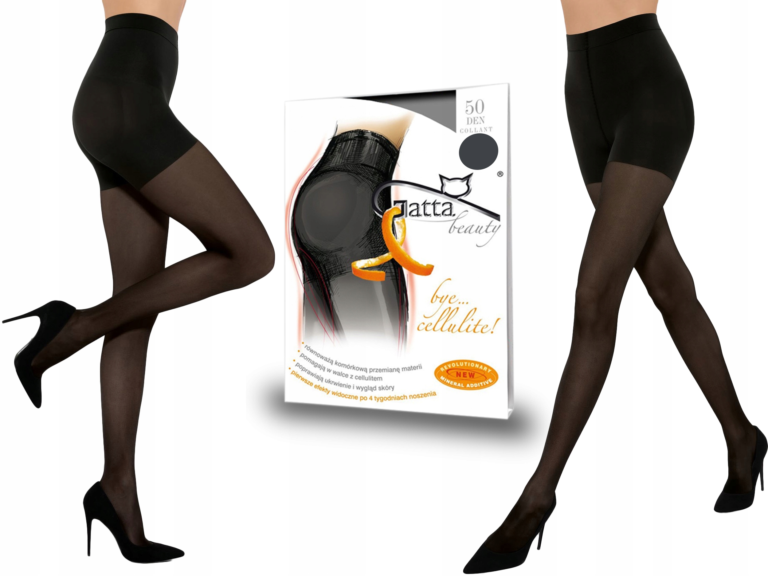 

Gatta rajstopy Bye Cellulite, 50 den, grafit, 2-S