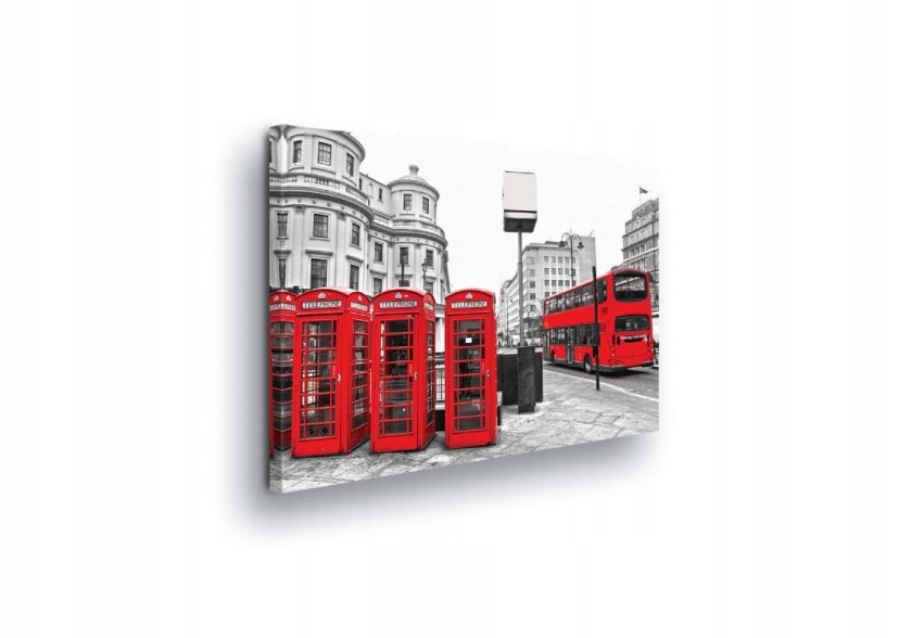 Obraz 80x60 Londýn červená telefonní budka autobus město Anglie cestování