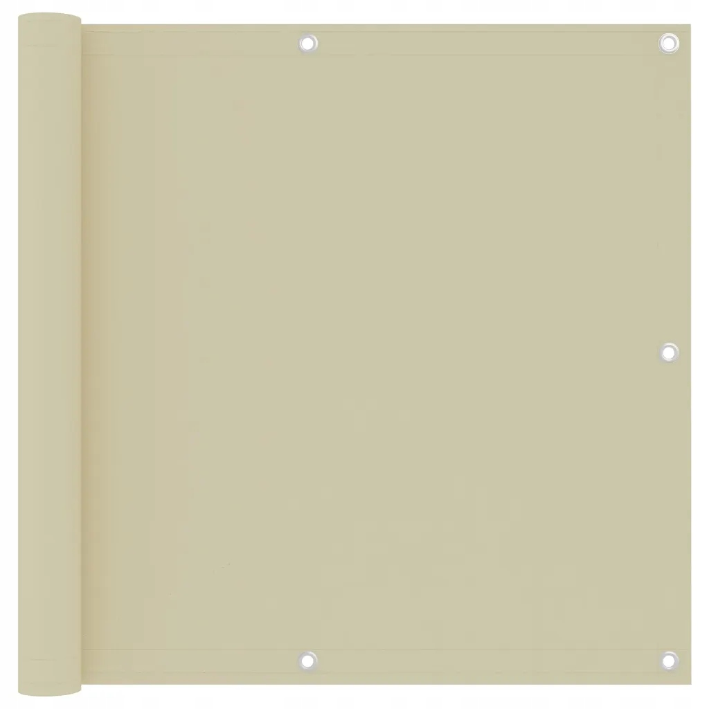 Balkónová zástěna krémová 90 x 500 cm oxfordská látka Krémová 134954