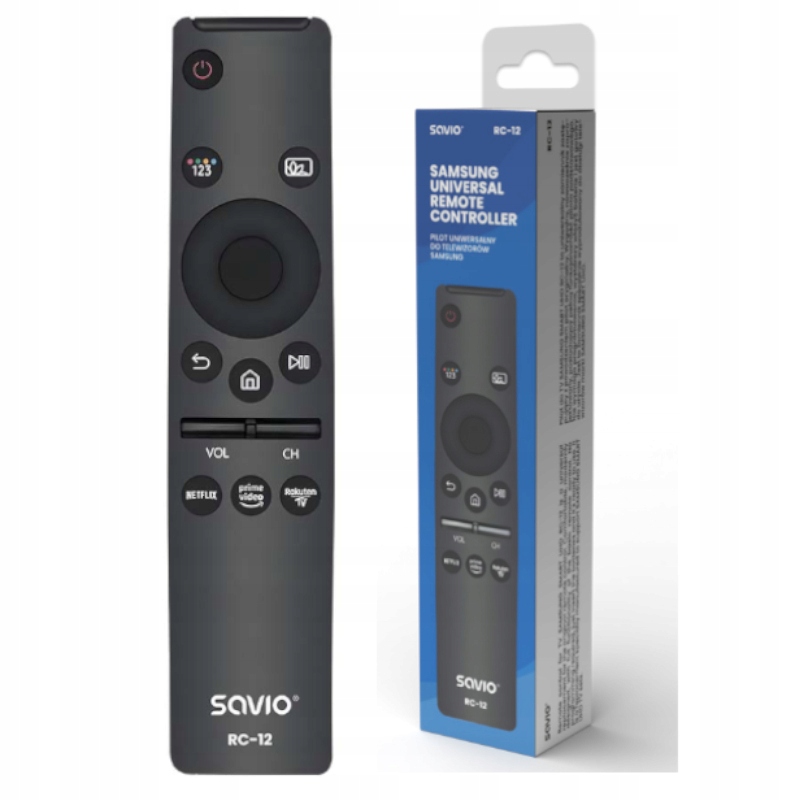 Pilot uniwersalny do telewizora Tv Samsung Savio RC-12 Smart Netflix Amazon
