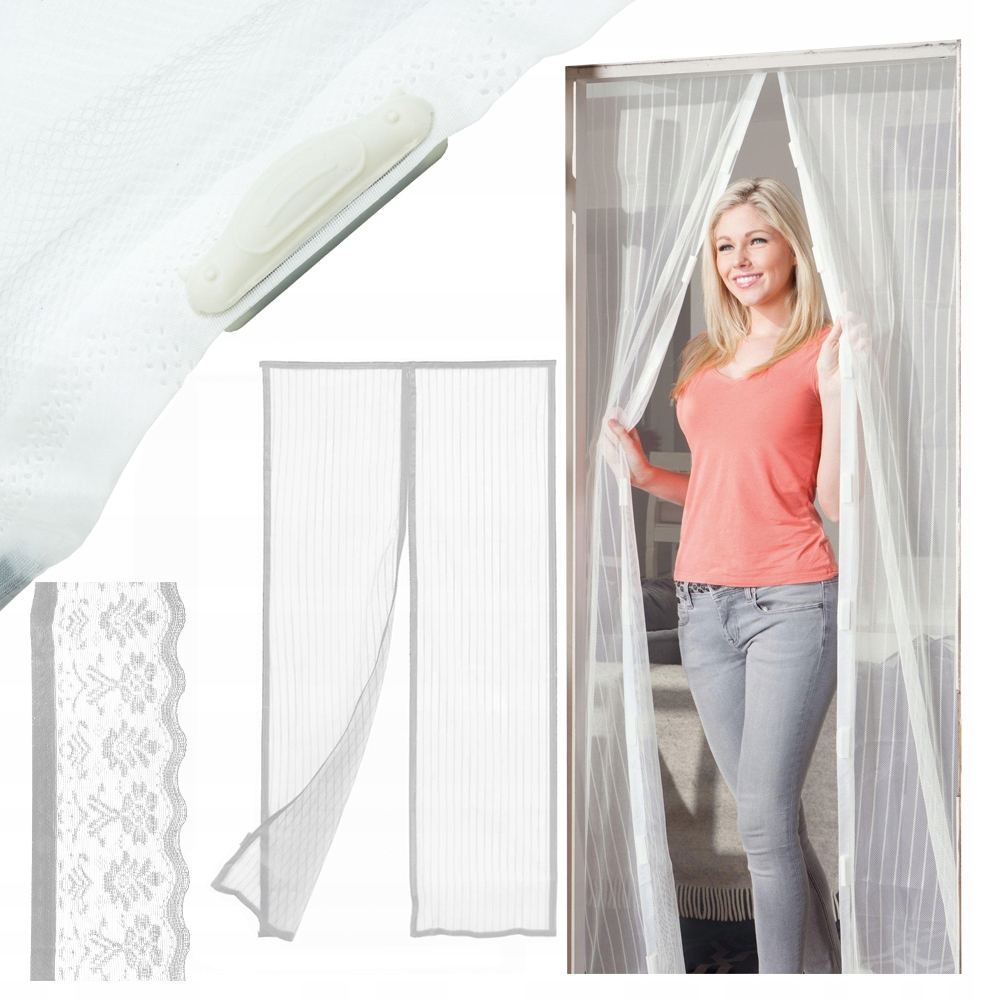 BIAŁA MOSKITIERA MAGNETYCZNA DRZWIOWA 140X280CM