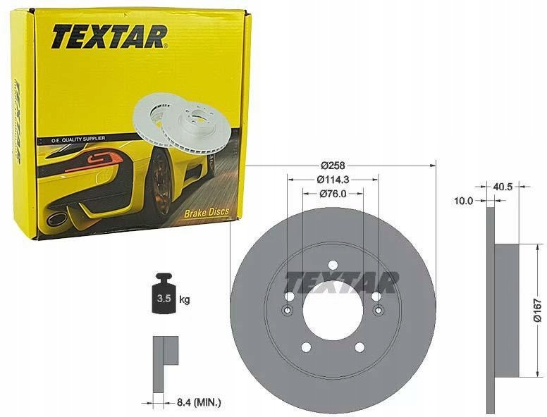 

Textar Tarcze Hamulcowe Tył 92226103