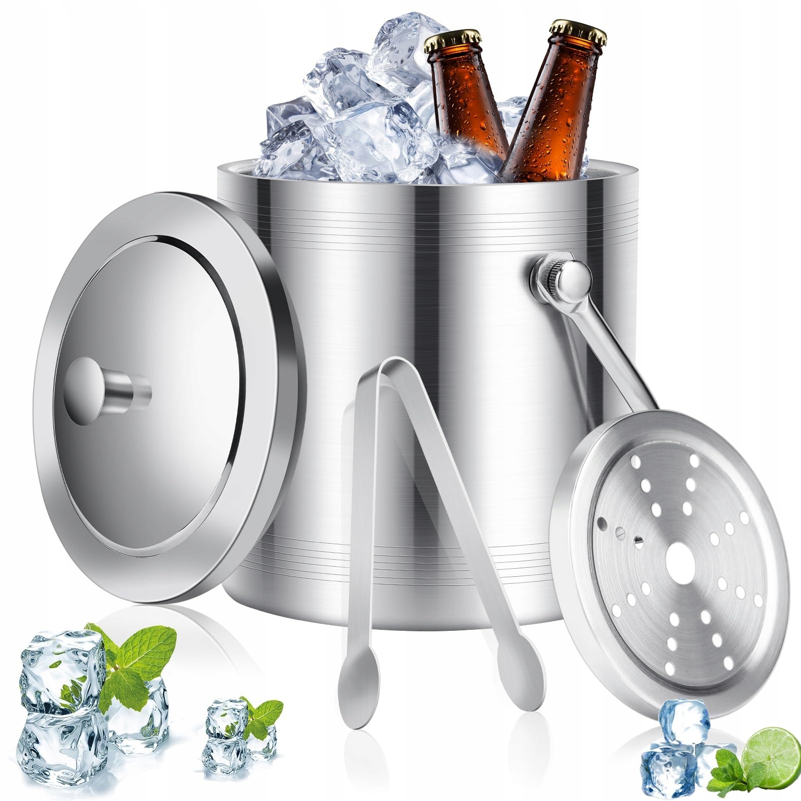Přenosný, Silný Kbelík Na Led Z Nerezové Oceli Vhodný Pro Bary