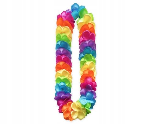 Naszyjnik hawajski satynowy, wielokolorowy