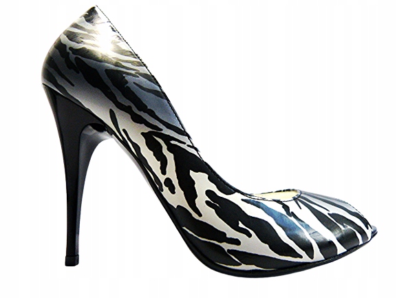 Boty M.Bolucci 37 Zebra kožené bez prstu elegantní lodičky bez prstu