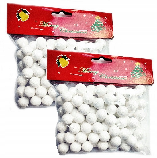 KULKI KULECZKI STYROPIANOWE BROKATOWE NA STROIK 170szt Kod producenta BIAŁE STYROPIANOWE NA WIANEK 1,5cm 220sz