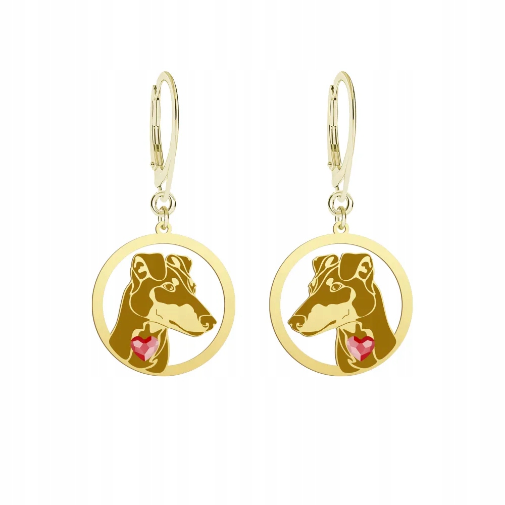 Náušnice Zlaté s psem Manchester Terrier 925 na biglu Dárek Gravírování