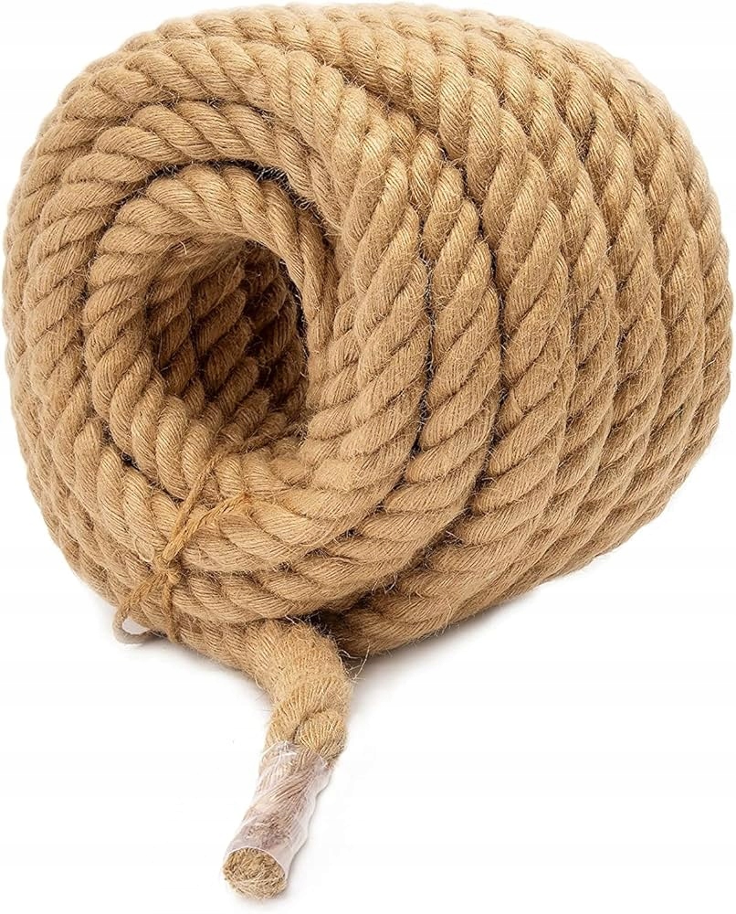 Jutové lano 40 mm x 30 m. Extrémně silné, přírodní. Dům, zahrada, Diy
