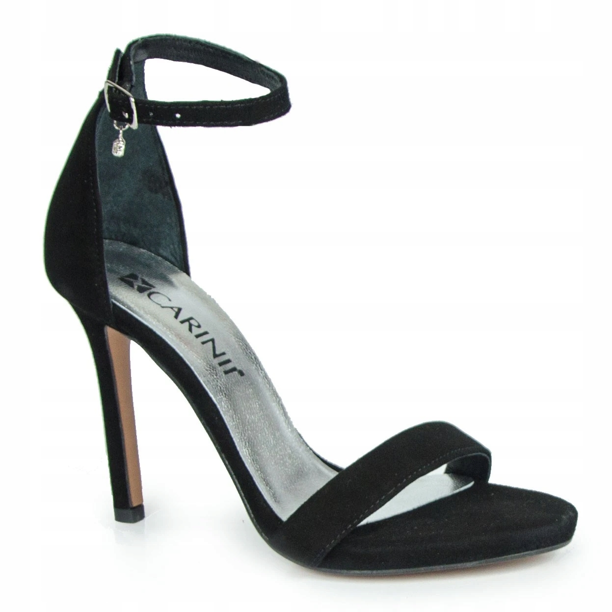 Carinii B8837 Sandály Lodičky Kůže Semiš Černá 39