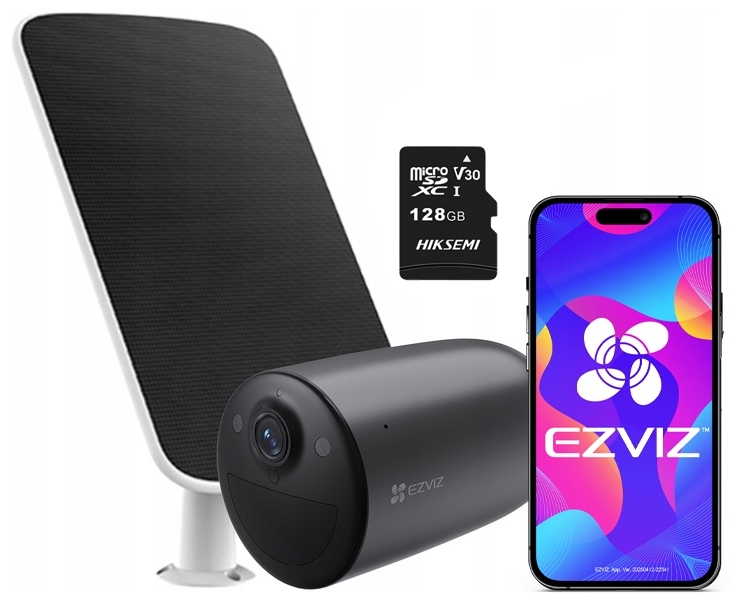 Vonkajšia WiFi kamera Ezviz EB3 Mikrofón solárny panel Sd karta 128 Gb