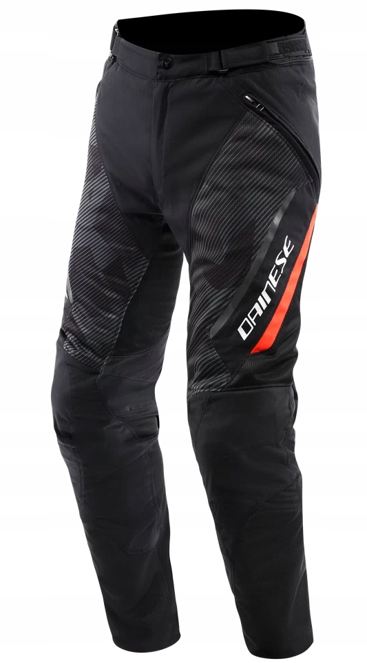 Dainese Drake 2 Air Tex Pánske Motocyklové Nohavice Čierne Červené