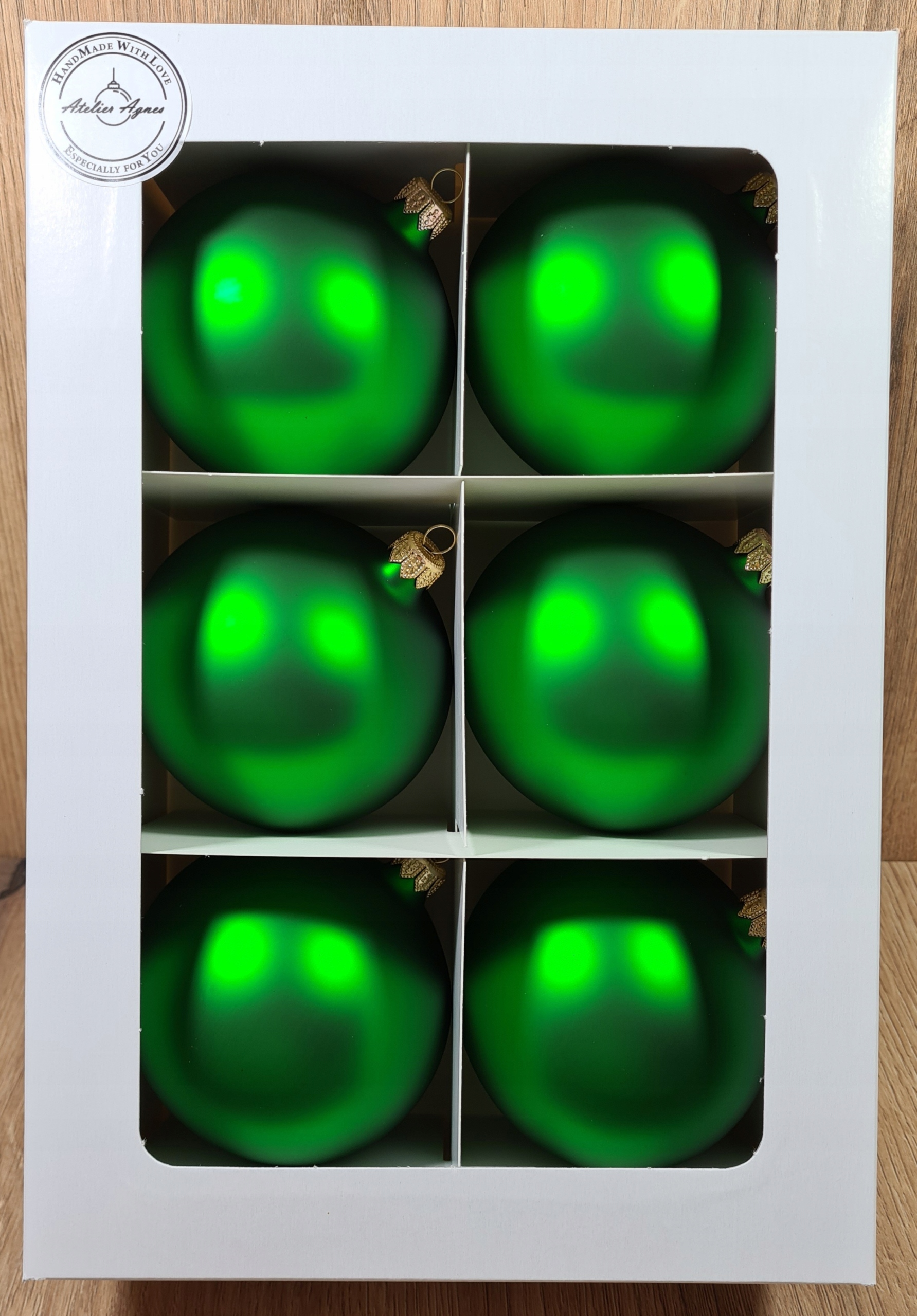 

Bombki Choinkowe Szklane Zielony Mat 8 cm.