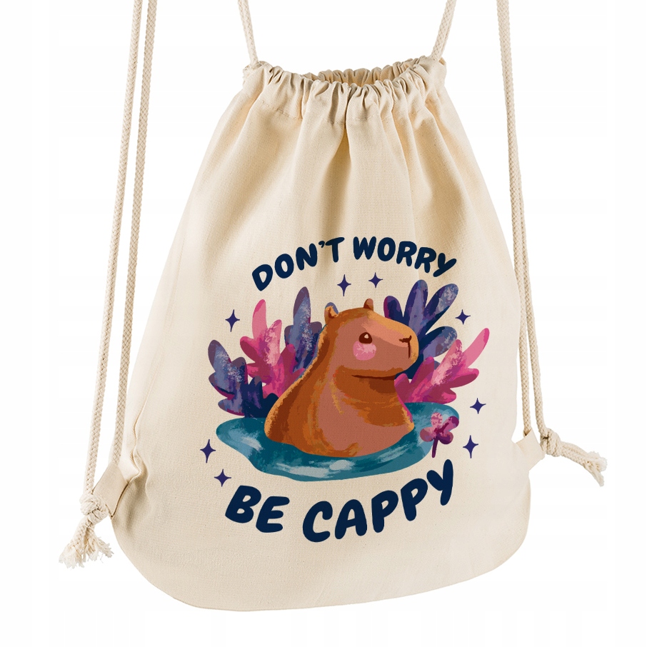 

Kapibara Don't Worry Be Cappy Worek Plecak Bawełna