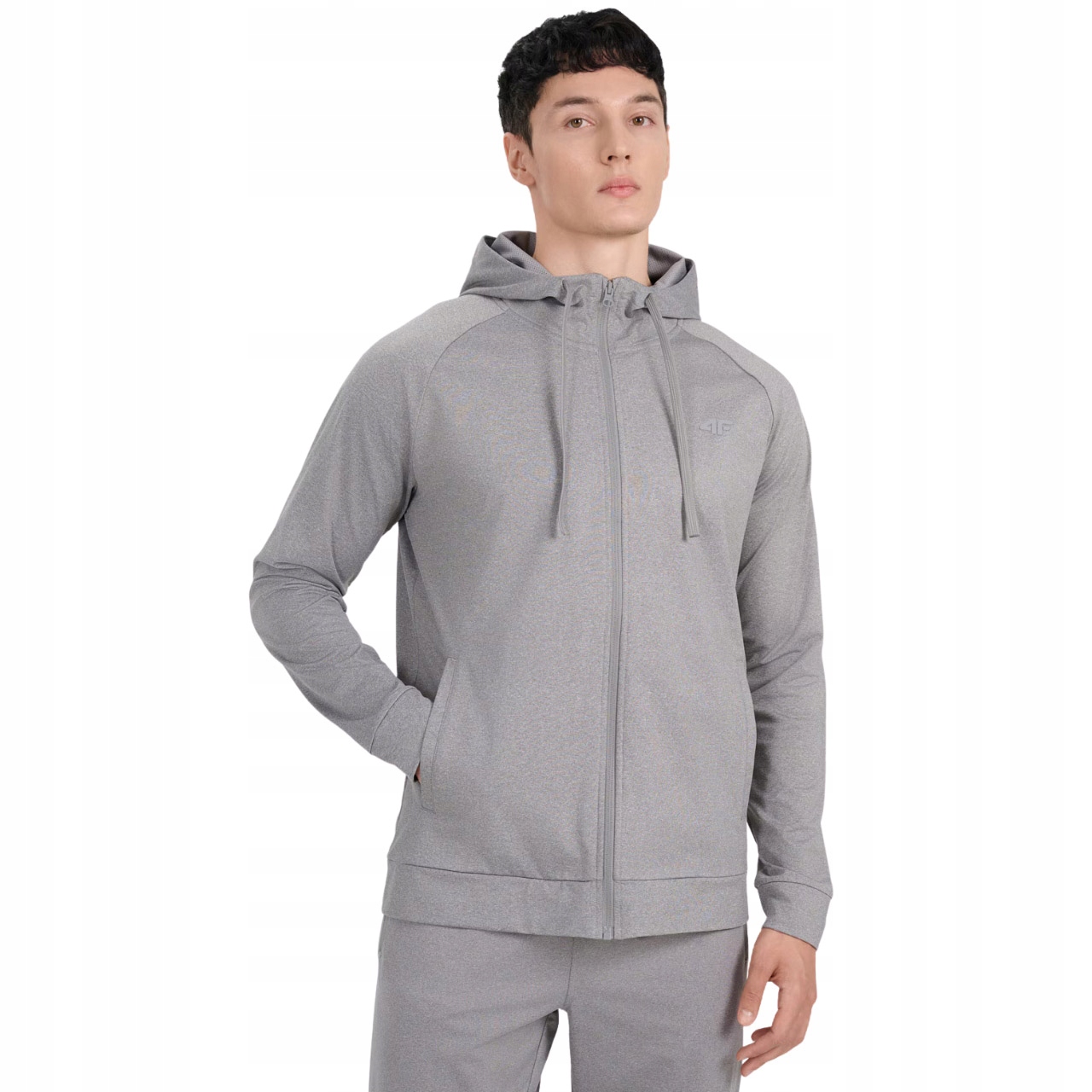 Pánská mikina 4F Fnk M654 šedý melír 4FWMM00TFSWM654 25M Velikost S