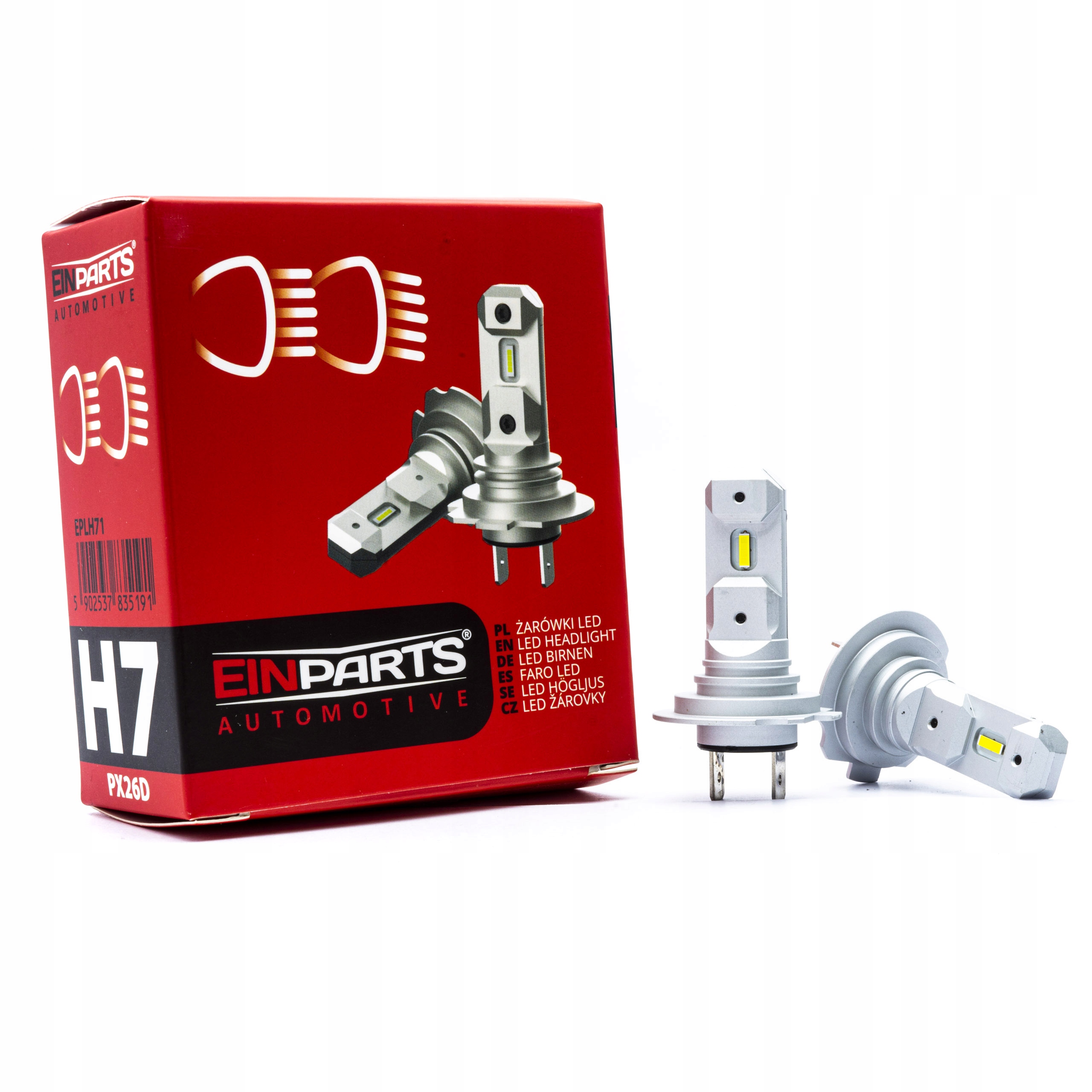 Žárovky Led Žárovka H7 PX26D Krátké Výkonné 6000K