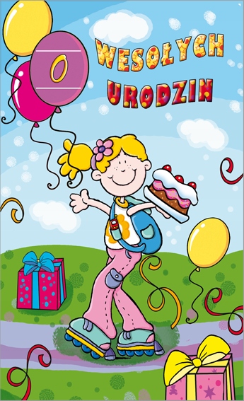 

Kartka urodzinowa dla dziewczynki z życzeniami PR8