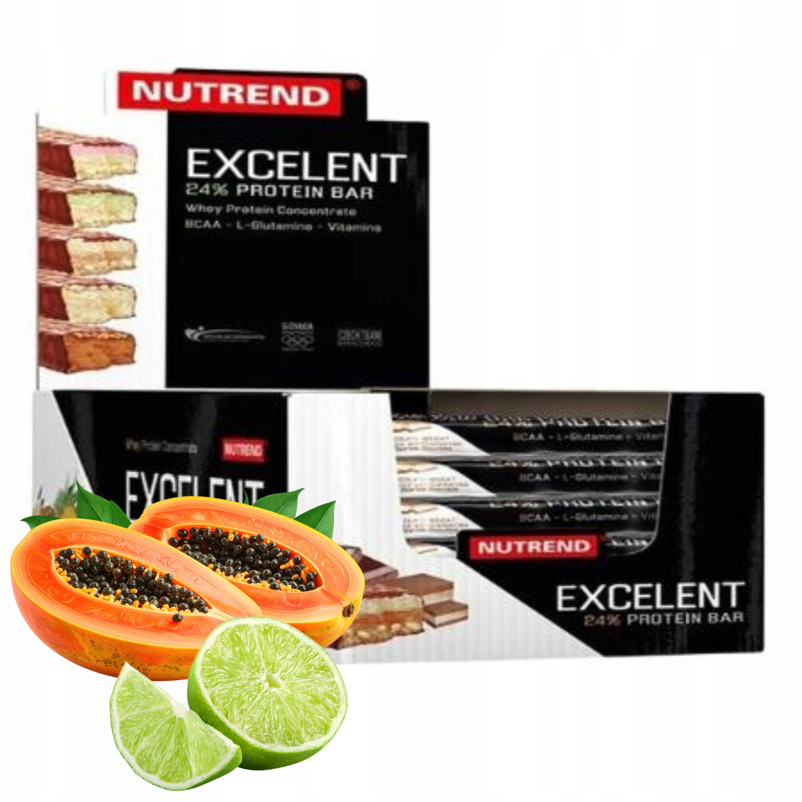 Proteinová Tyčinka Proteinová tyčinka Excelent Protein Bar 18ks Limetka Papája Nutrend