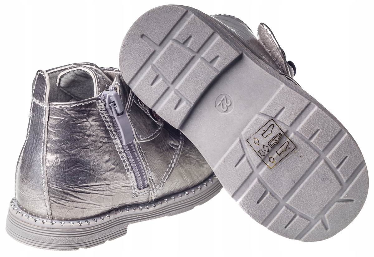 CLIBEE BOTKI DZIEWCZĘCE SILVER WKŁADKA SKÓRA R 21 Kolor wielokolorowy