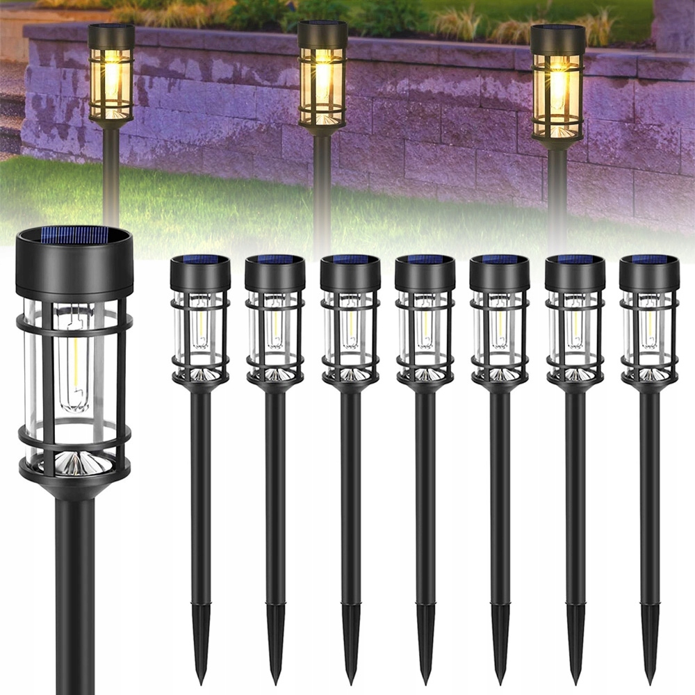 Solární Lampa Led Zahradní Venkovní IP44 Ozdobná lampa Sloupek 8ks