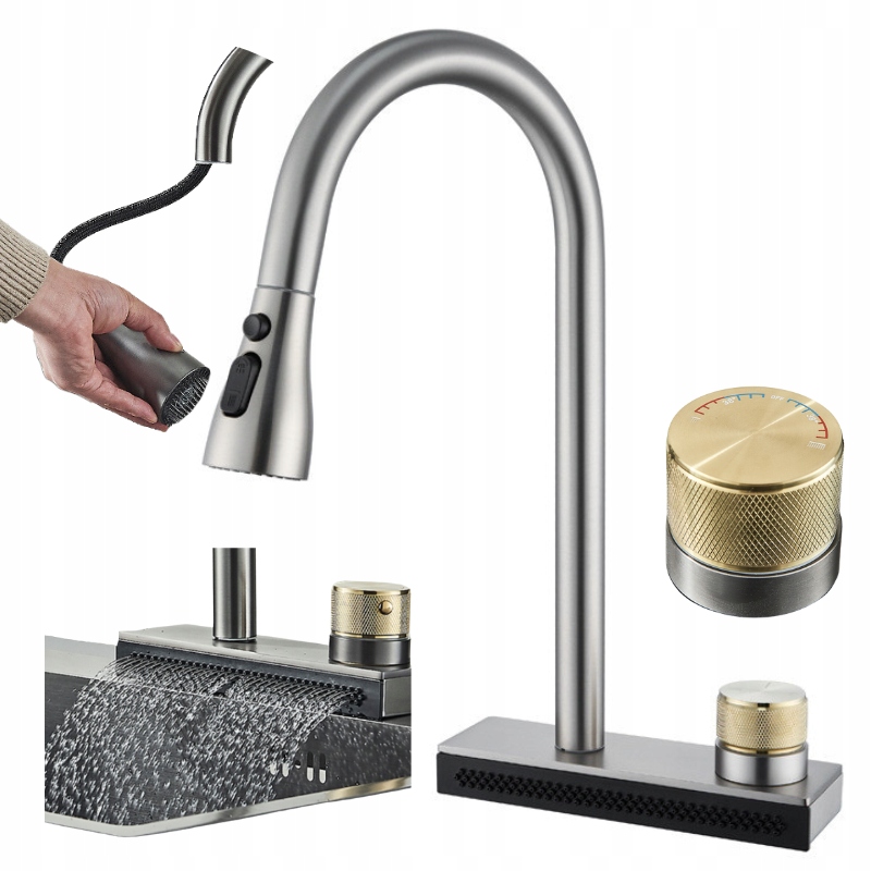 Kuchyňská Baterie S Flexibilním Otočným Výtokem, Stojící Kohoutek Pro Kuchyňskou Linku