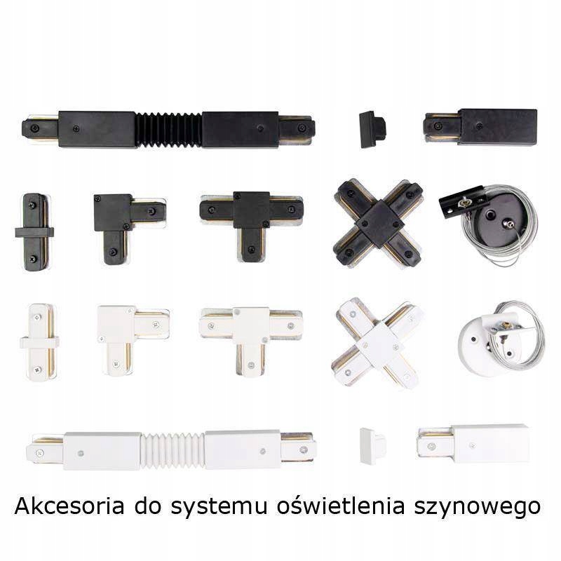 Szyna 1-fazowa, 1m, czarna, STS001B Maksymalna moc pojedynczego źródła światła 30 W