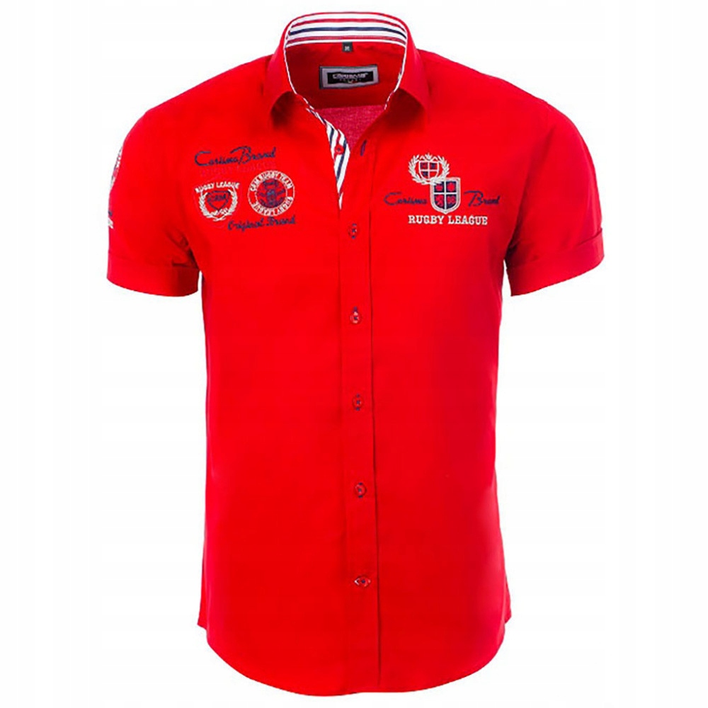 Carisma košile pánská 9002 krátký rukáv slim fit S červená