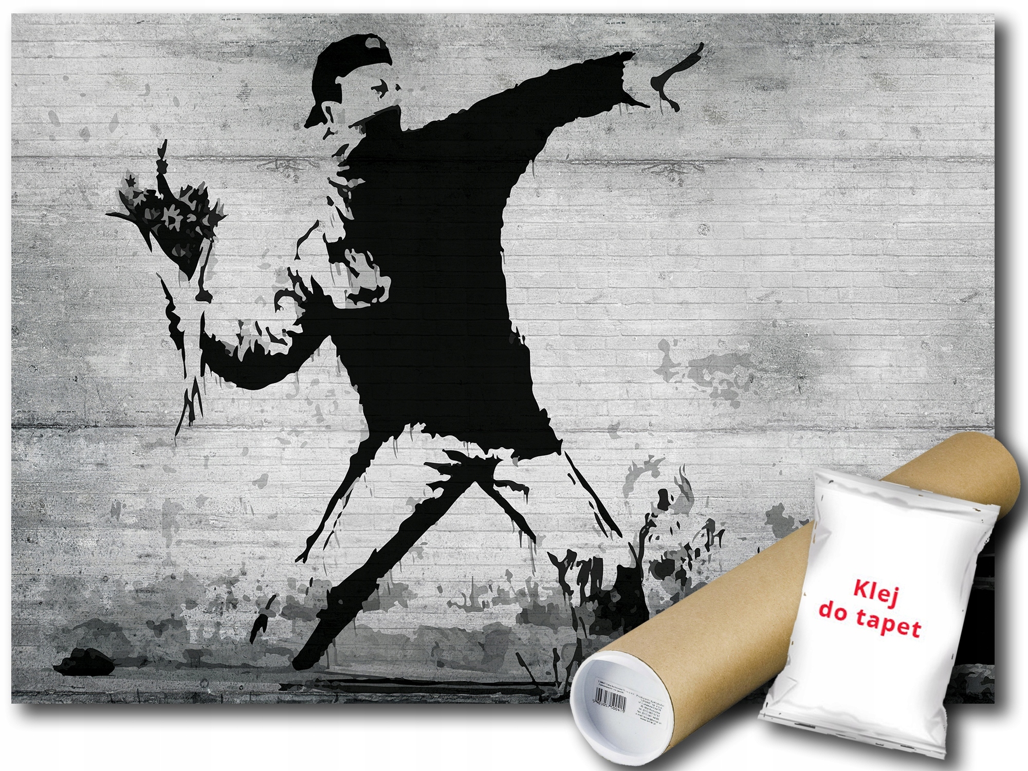 Vinylová Fototapeta Banksy Graffiti Umění Mural Flower Thrower 208x146