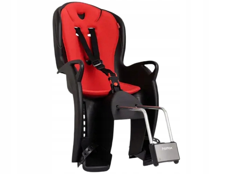 Fotelik rowerowy Hamax Kiss Tylny Rura podsiodłowa Czarno-czerwony