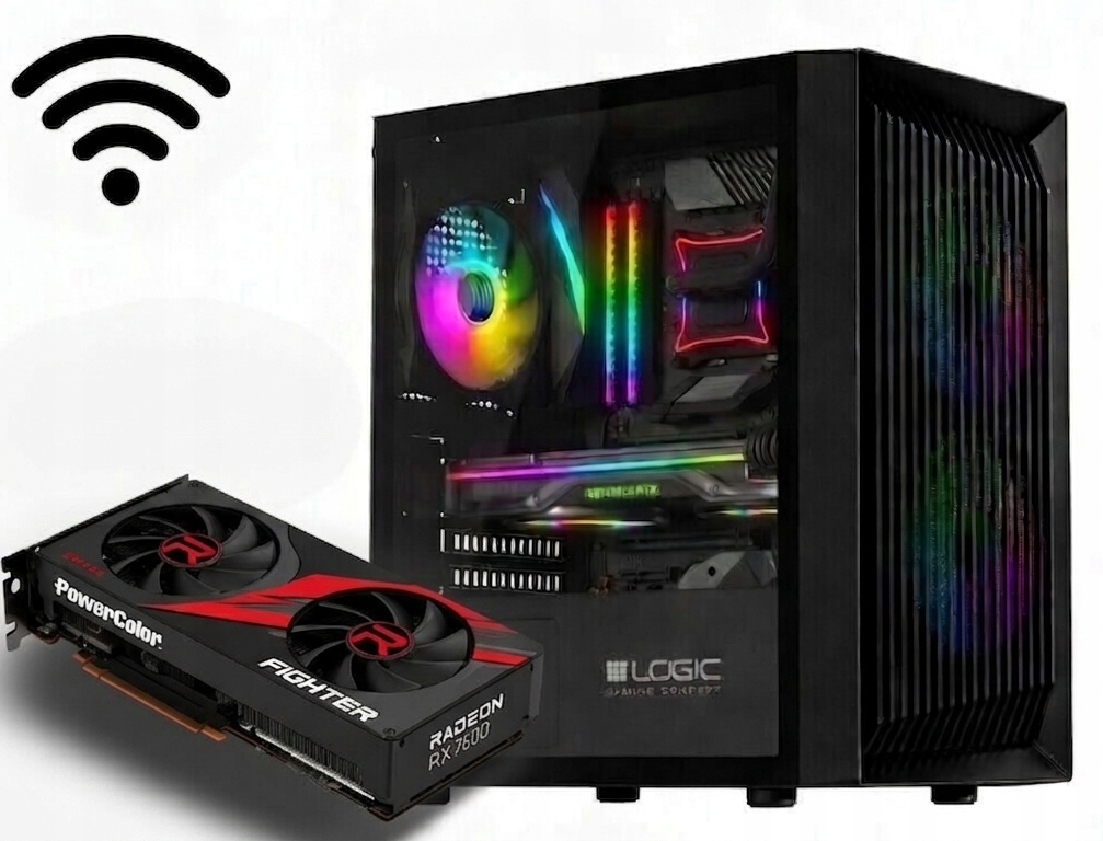 Komputer Gamingowy | Ryzen 5 5500 | 16GB RAM | Radeon RX 7600 | 1TB | WiFi