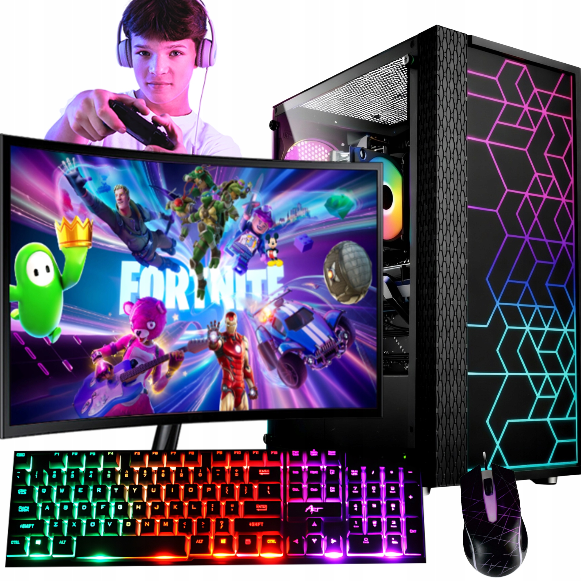 Herní počítačová sada Rtx 5050 Ryzen 5 32GB Ram 1TB Ssd Windows 11