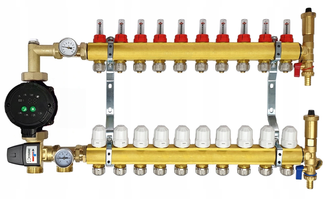 ROZDZIELACZ 10 obw DO OGRZEWANIA PODŁOGOWEGO PODŁOGÓWKI Z GRUPĄ POMPOWĄ IBO