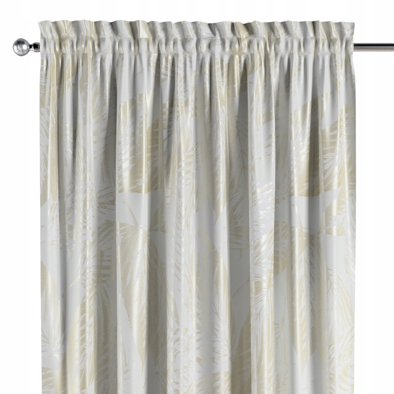 Záves na kanáli s ofinou 1 ks 130x260 cm ecru listy