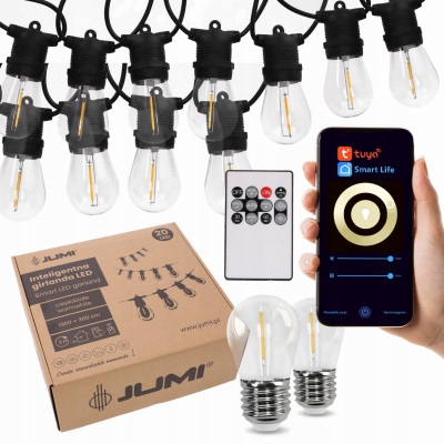 Led Záhradná Girlanda 19 M Biela Teplá Smart Ovládaná Aplikáciou Tuya IP44