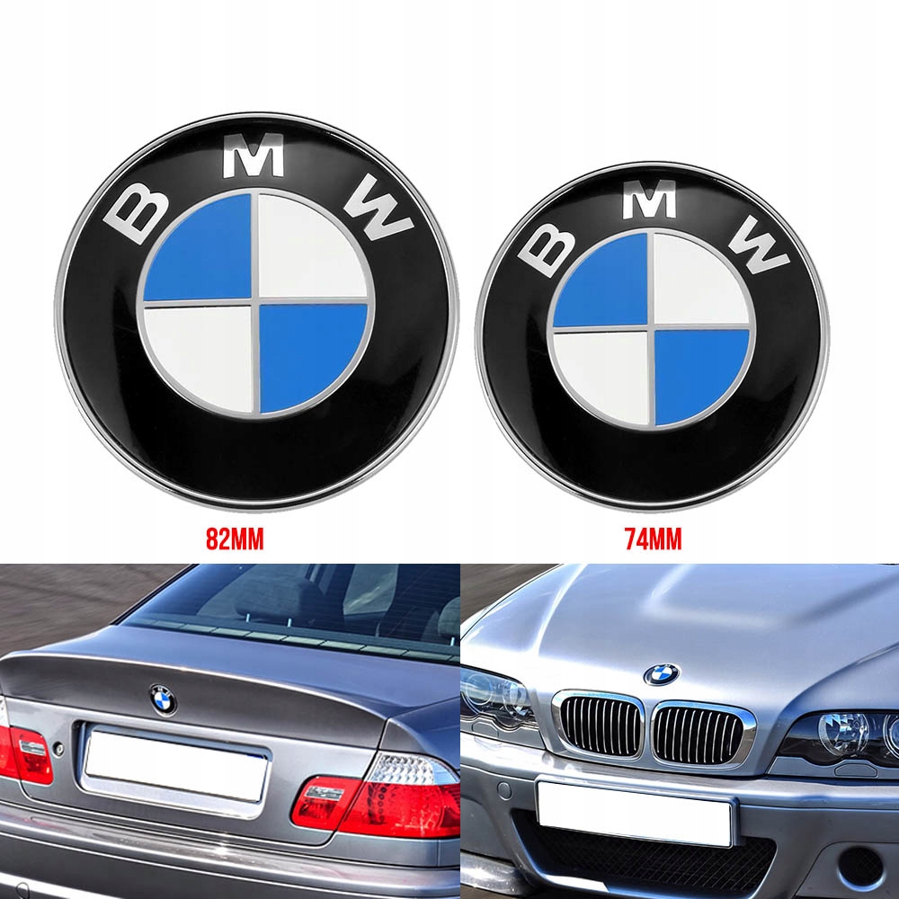

2szt. 82+74MM Emblemat do Bmw przed i tyl