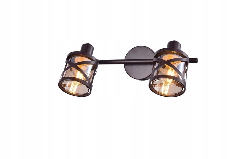 Přisazené bodové svítidlo Oberon 2x40W E14 IP20 kávová, jantarové skl