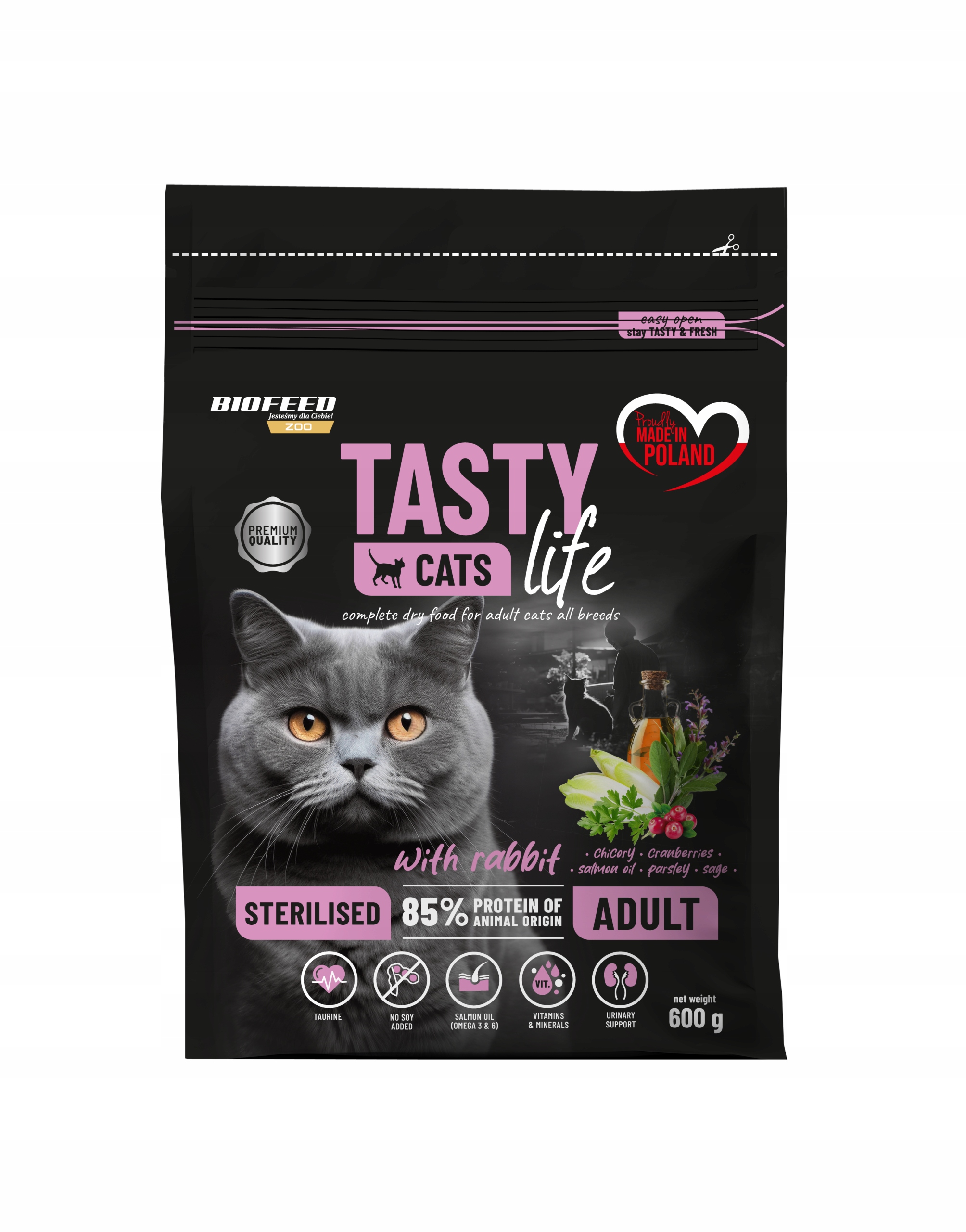 Levně 3X Tasty Cats Life Sterilized 600g