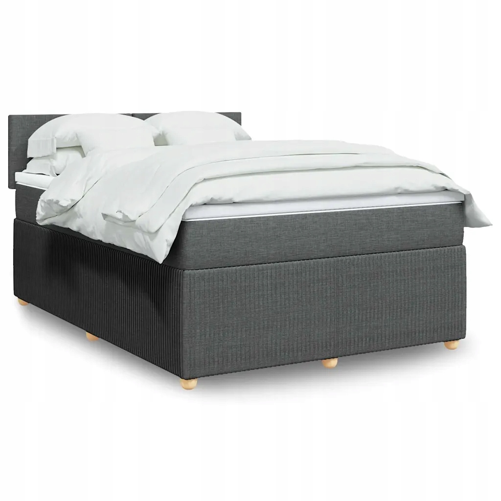 Box spring postel s matrací tmavě šedá 160x200 cm textil Šedá 3287501