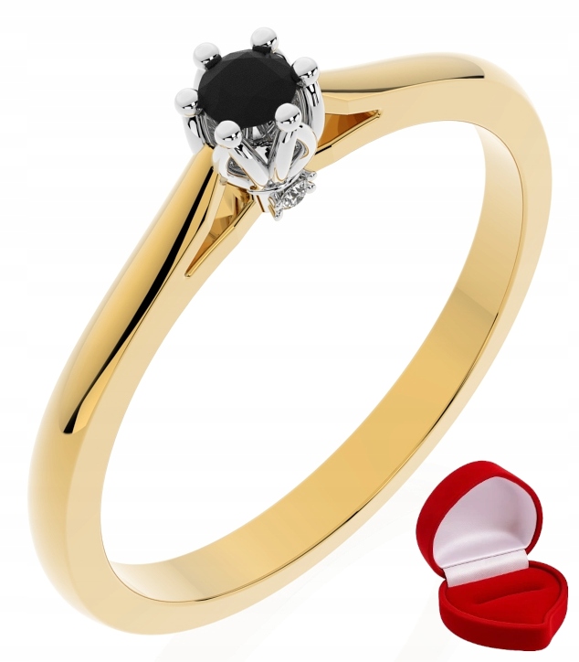 Zlatý Prstýnek 585 14k Diamant Lab Brylant 0,06 ct R6