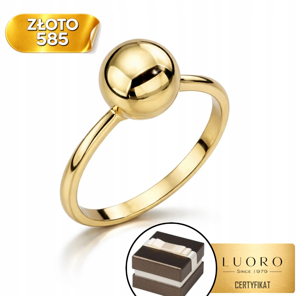 Prstýnek 585 14K Kulička 8 MM Klasické Žluté Zlato R14