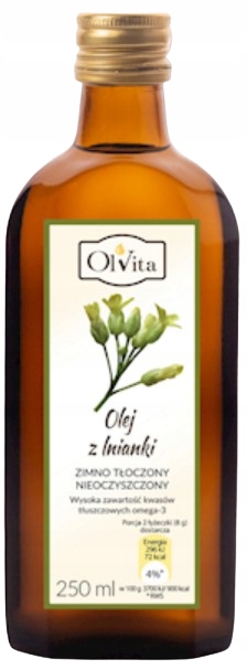 Olvita Olej z lnianki rydzowy zimnotłoczony 250 ml