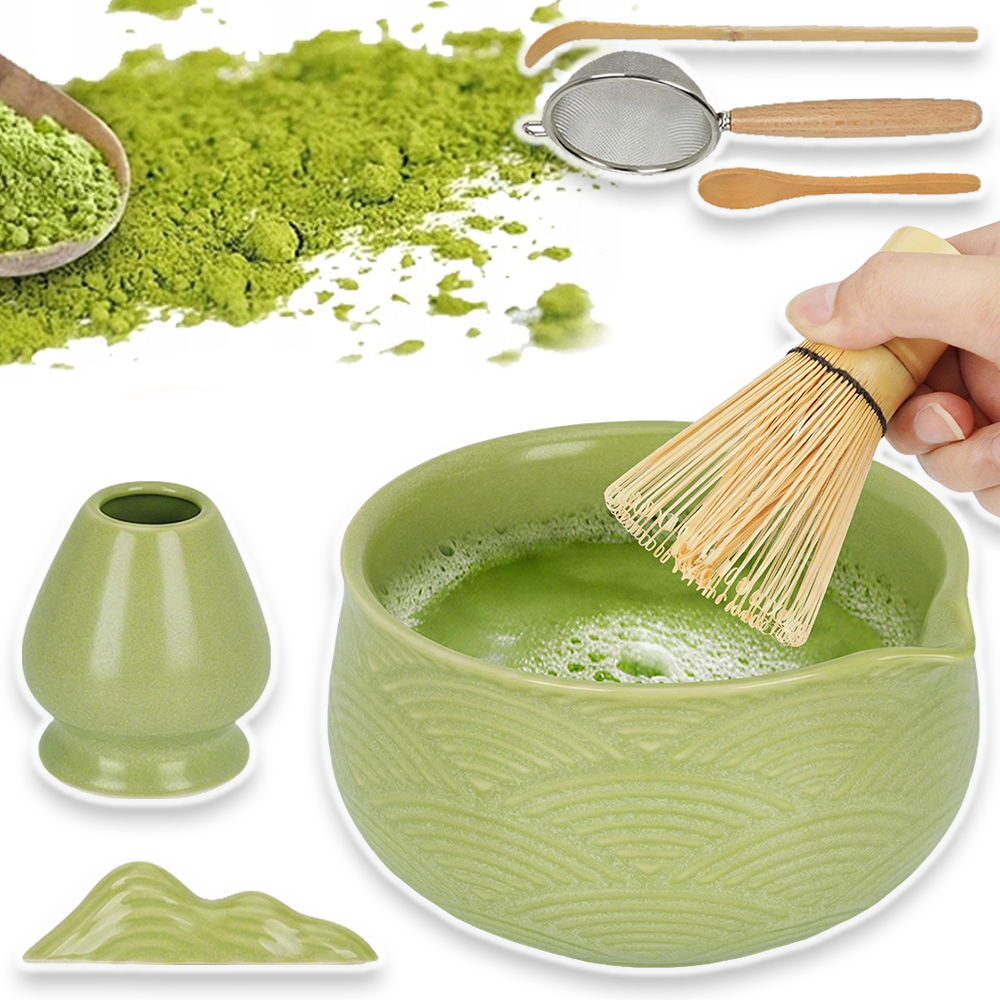 Bambusový Čajový Set Matcha Metla Miska S Metličkou Na Matchu 7V1