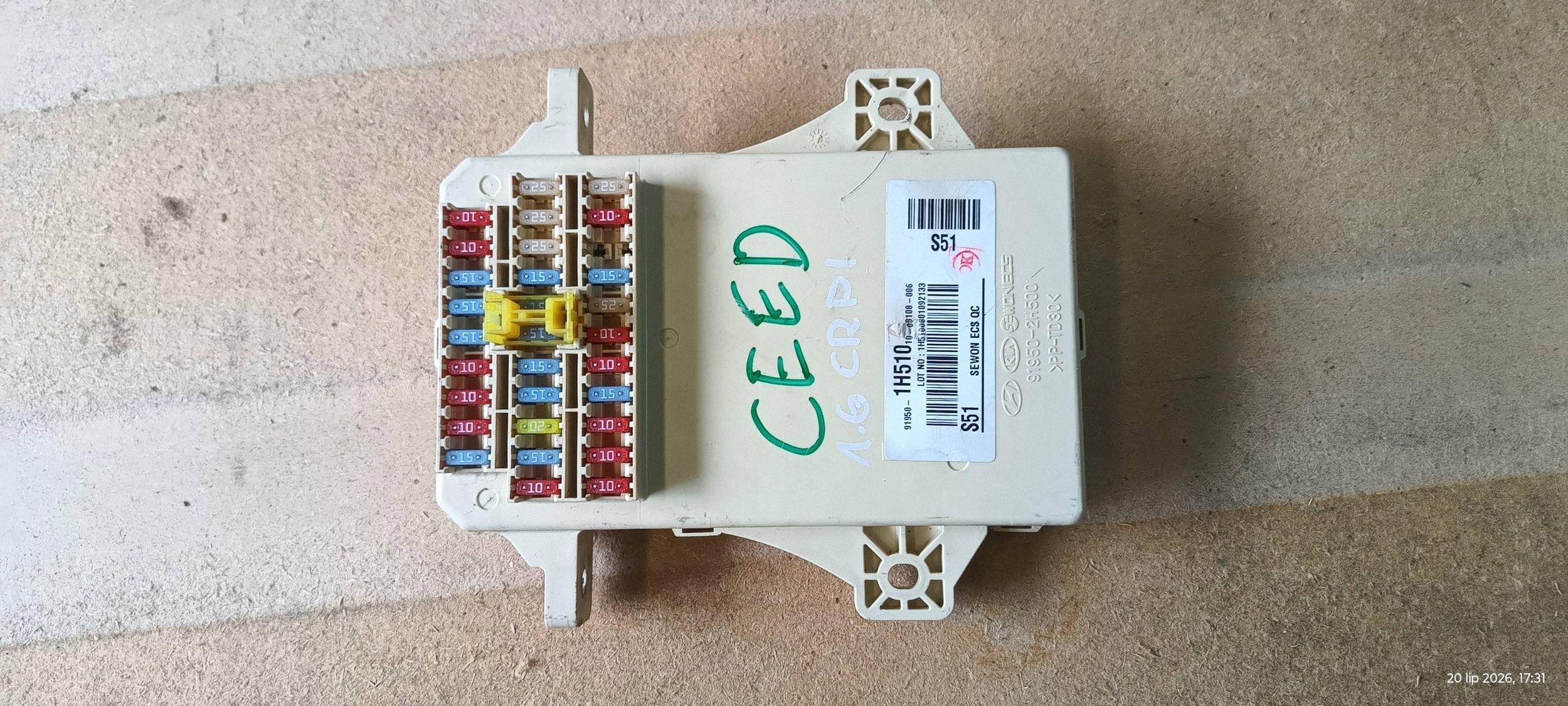 comfort control unit KIA CEED and 91950-1H510 06-12 control unit