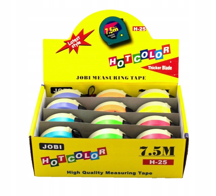 РУЛЕТКА РУЛЕТКА 7,5 М 25 ММ JOBI 12ШТ