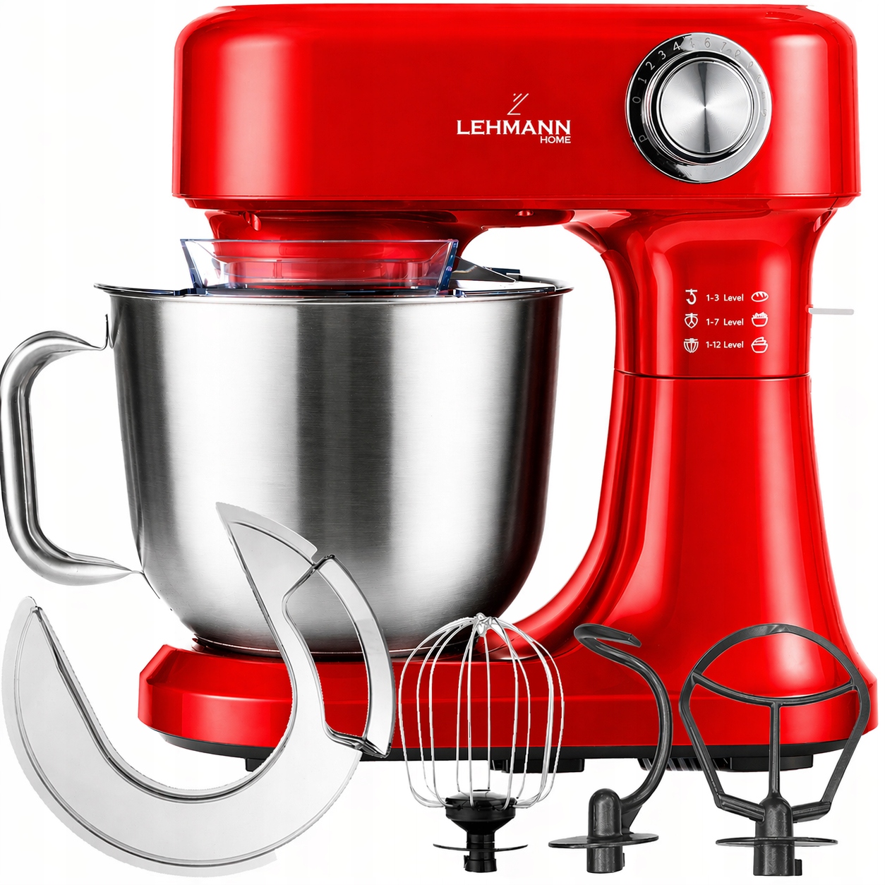 Planetární Robot Kuchyňský Mixér 3x Míchadla Velká Mísa Háček Těsta Chleba