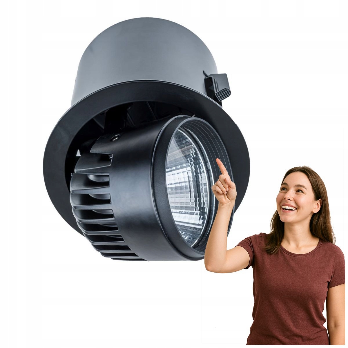 Zapuštěné kulaté stropní svítidlo Led 34W Tanto Bl 3100LM RA90 RA-721R/BK-WW/12 Italu