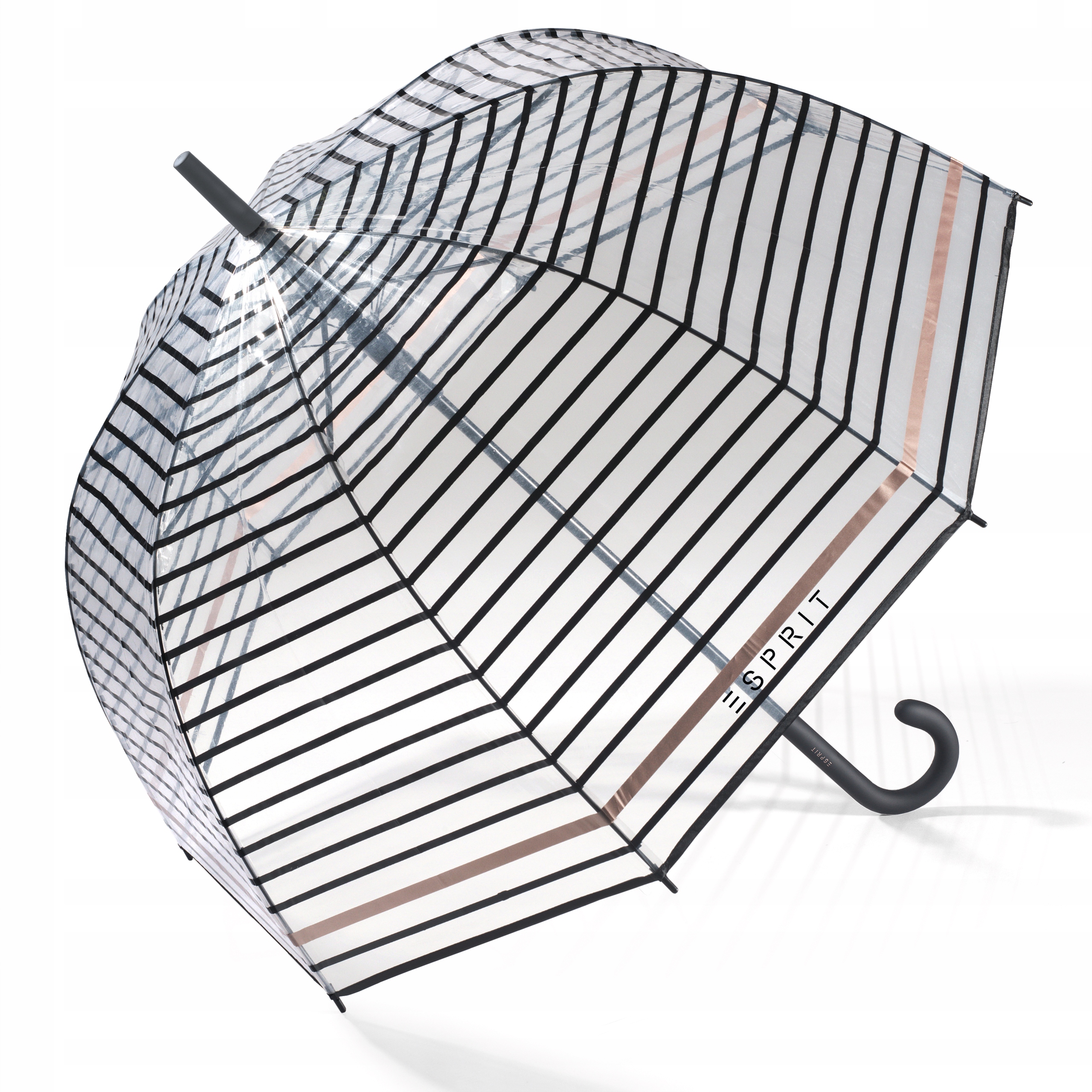 

Elegancki długi parasol Esprit transparent paski