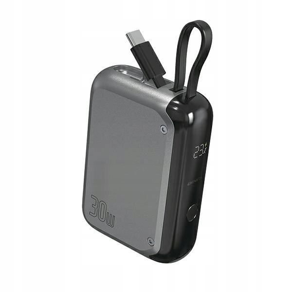 4smarts Powerbanka Pocket 10000mAh30W s vestavěným kabelem Usb-c 15 cm space g